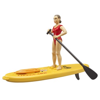 Bruder 62785 - bworld Life Guard Emergency Lifeguard with Stand-Up Paddleboard - Scale 1:16