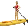 Bruder 62785 - bworld Life Guard Emergency Lifeguard with Stand-Up Paddleboard - Scale 1:16