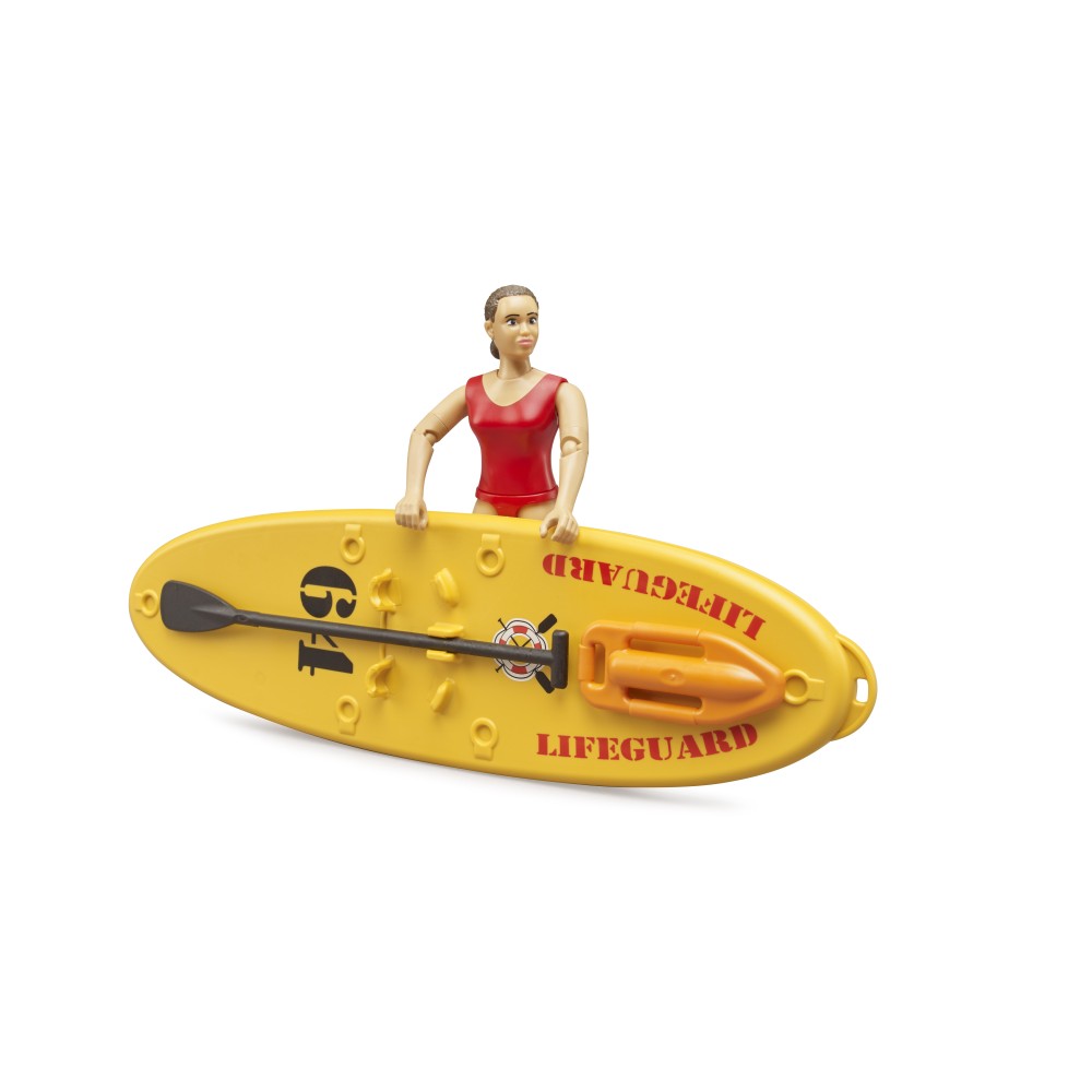 Bruder 62785 - bworld Life Guard Emergency Lifeguard with Stand-Up Paddleboard - Scale 1:16