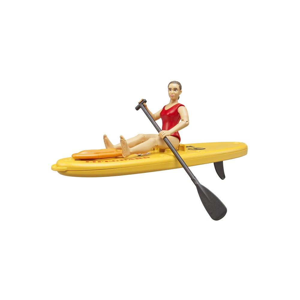 Bruder 62785 - bworld Life Guard Emergency Lifeguard with Stand-Up Paddleboard - Scale 1:16