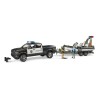 Bruder 02507 - Police Dodge Ram 2500 Pickup & Trailer Boat and 2 Figures New 2022 - Scale 1:16