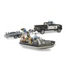 Bruder 02507 - Police Dodge Ram 2500 Pickup & Trailer Boat and 2 Figures New 2022 - Scale 1:16
