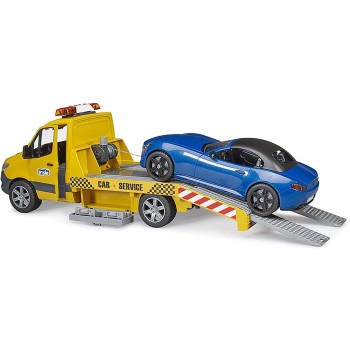 Bruder 02675 - Mercedes G3 Sprinter Transporter with Roadster and Light & Sound - Scale 1:16 