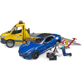 Bruder 02675 - Mercedes G3 Sprinter Transporter with Roadster and Light & Sound - Scale 1:16 - New Item 2022