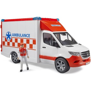 Bruder 02676 - Mercedes G3 Sprinter Ambulance with Driver and Light & Sound - Scale 1:16