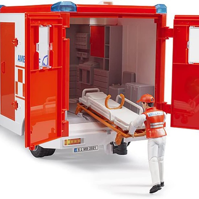 Bruder 02676 - Mercedes G3 Sprinter Ambulance with Driver and Light & Sound - Scale 1:16