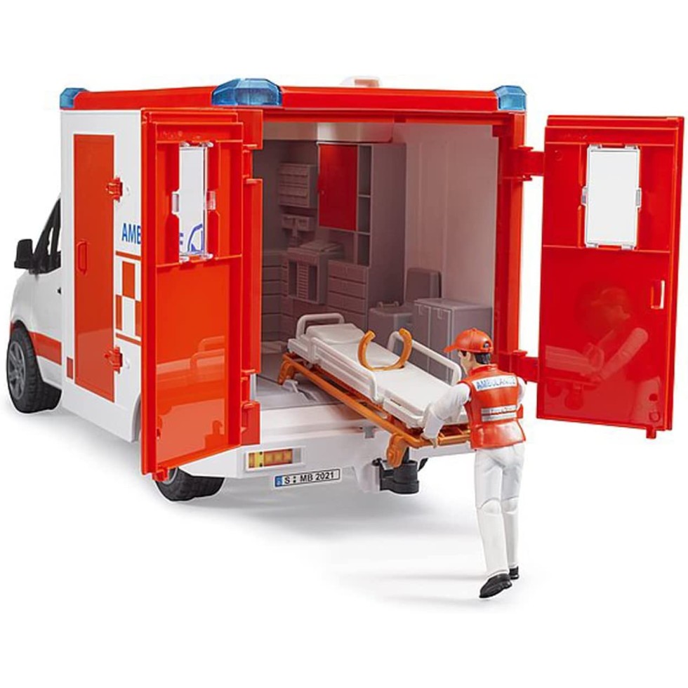 Bruder 02676 - Mercedes G3 Sprinter Ambulance with Driver and Light & Sound - Scale 1:16