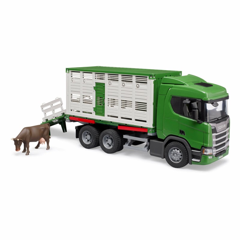 Bruder 03548 - Scania Super 560R Truck with Cattle Transporter Container with Cow - Scale 1:16
