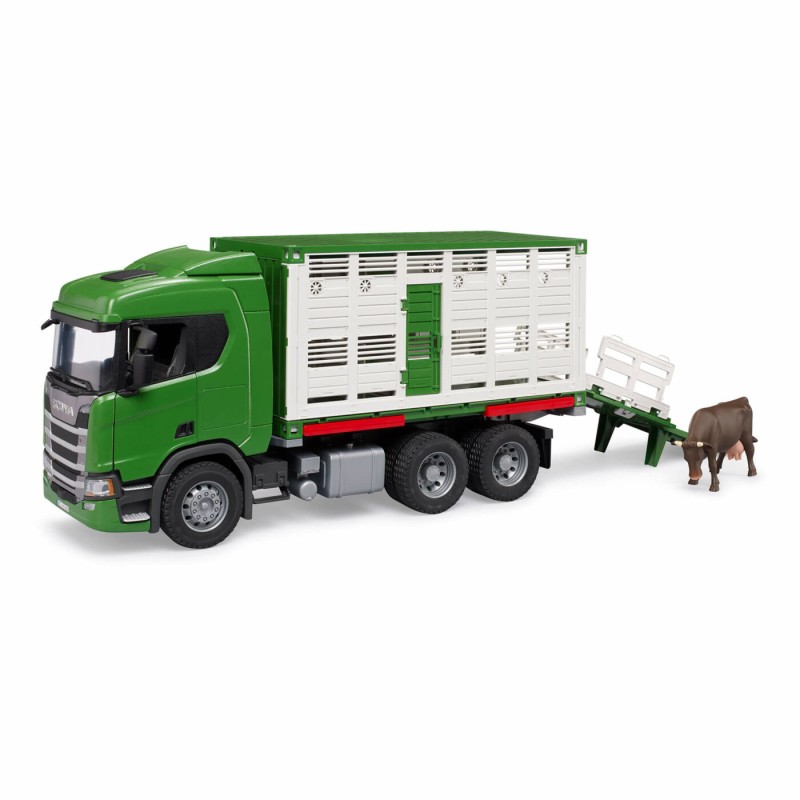 Bruder 03548 - Scania Super 560R Truck with Cattle Transporter Container with Cow - Scale 1:16