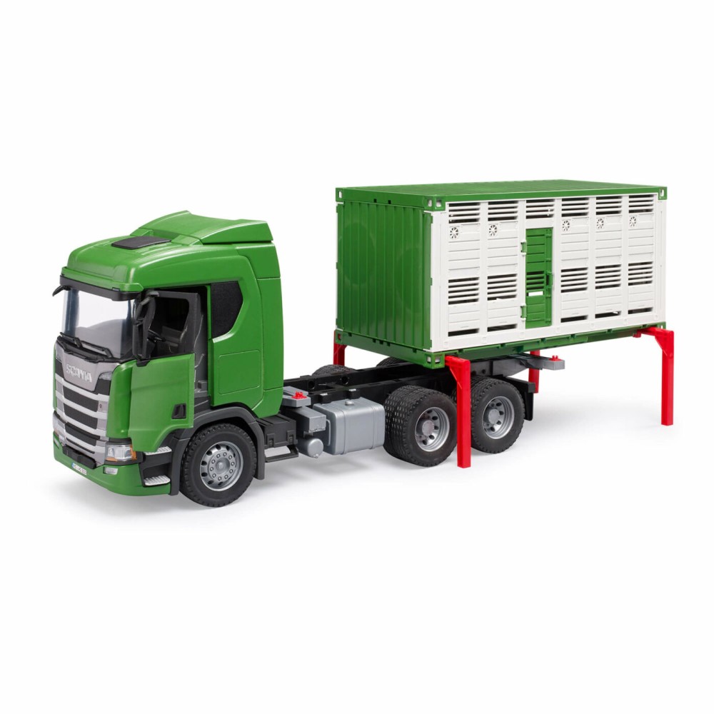 Bruder 03548 - Scania Super 560R Truck with Cattle Transporter Container with Cow - Scale 1:16