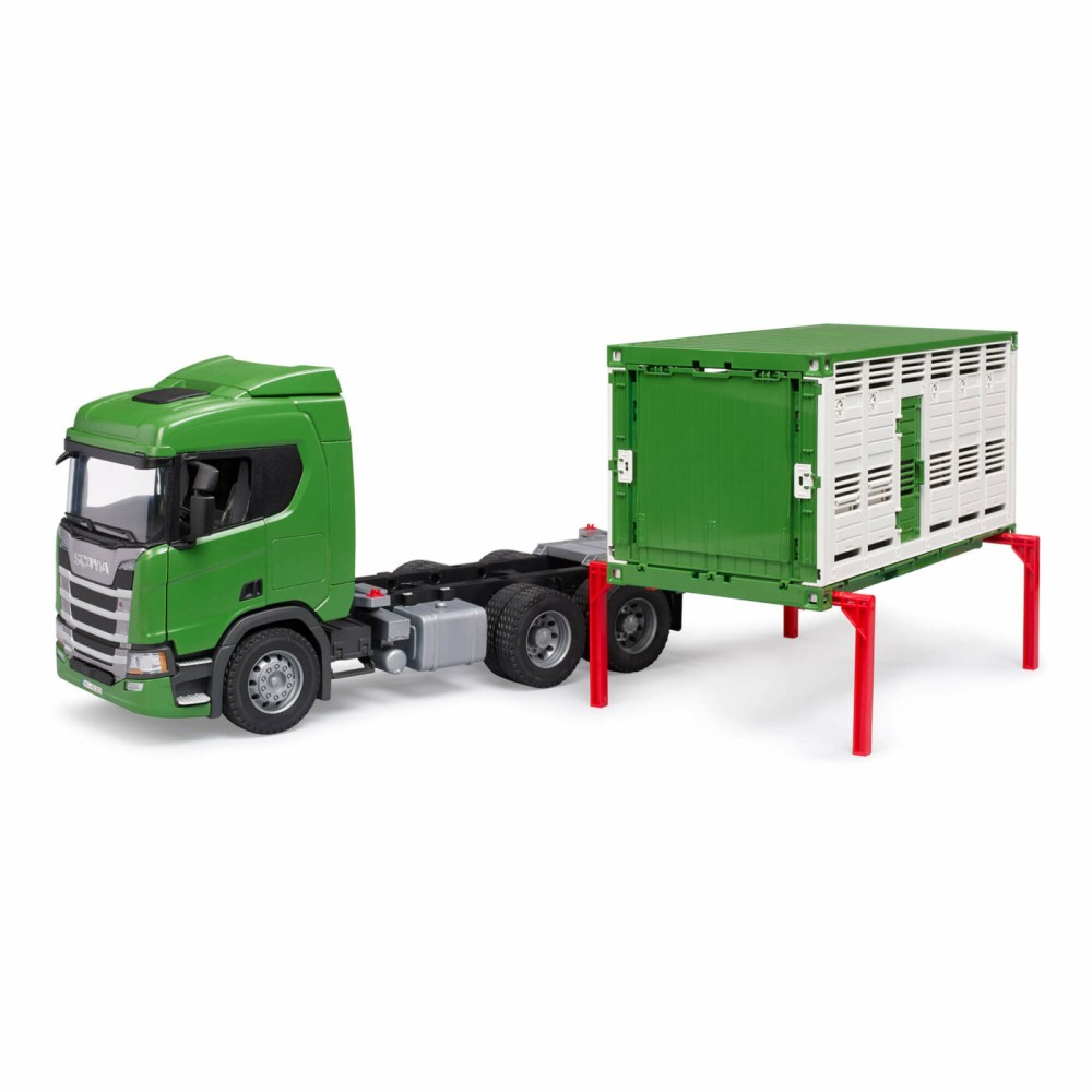 Bruder 03548 - Scania Super 560R Truck with Cattle Transporter Container with Cow - Scale 1:16