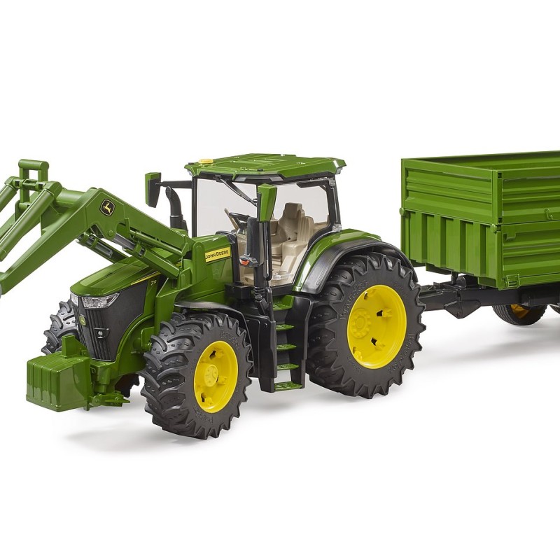 Bruder 03155 - John Deere 7R 350 Tractor with Frontloader and Tipping Trailer New 2023 - 1:16 Scale