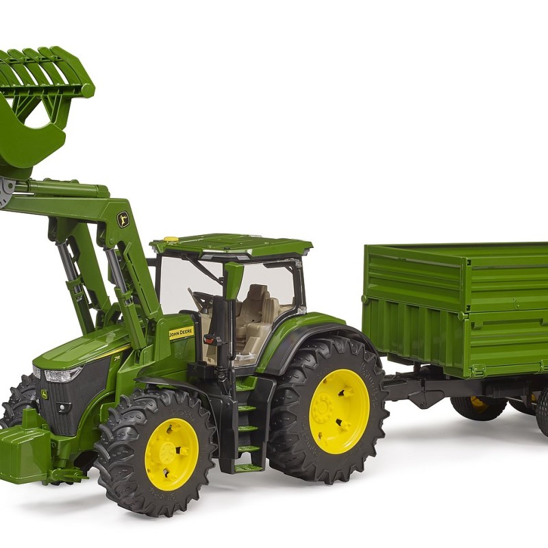 Bruder 03155 - John Deere 7R 350 Tractor with Frontloader and Tipping Trailer New 2023 - 1:16 Scale
