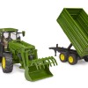 Bruder 03155 - John Deere 7R 350 Tractor with Frontloader and Tipping Trailer New 2023 - 1:16 Scale