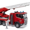 Bruder 03591 - Scania Super 560R Truck Fire Engine with Ladder Water Pump L & S - Scale 1:16