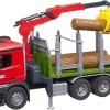 Bruder 03669 - Mercedes Benz Arcos Timber Truck with Loading Crane and 3 Trunks - New 2023 - Scale 1:16