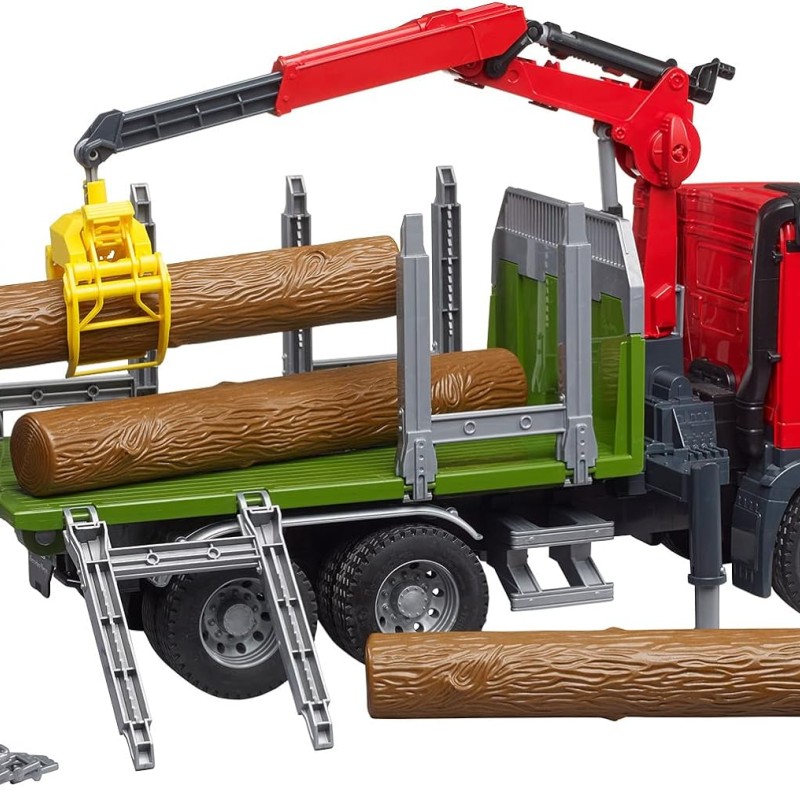 Bruder 03669 - Mercedes Benz Arcos Timber Truck with Loading Crane and 3 Trunks - New 2023 - Scale 1:16