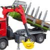 Bruder 03669 - Mercedes Benz Arcos Timber Truck with Loading Crane and 3 Trunks - New 2023 - Scale 1:16