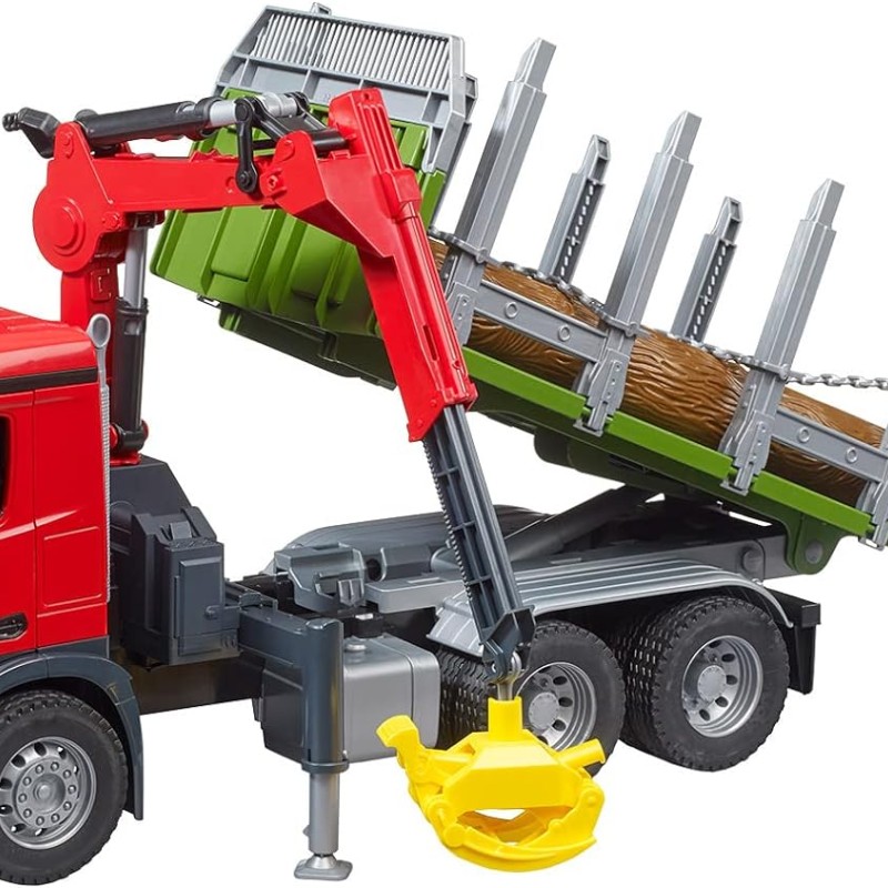 Bruder 03669 - Mercedes Benz Arcos Timber Truck with Loading Crane and 3 Trunks - New 2023 - Scale 1:16