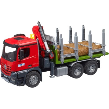 Bruder 03669 - Mercedes Benz Arcos Timber Truck with Loading Crane and 3 Trunks - New 2023 - Scale 1:16