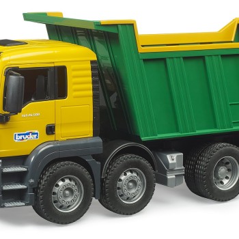 Bruder 03766 MAN TGS 26-500 Tipping Dump Truck Green Yellow - Scale 1:16