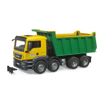 Bruder 03766 MAN TGS 26-500 Tipping Dump Truck Green Yellow - Scale 1:16