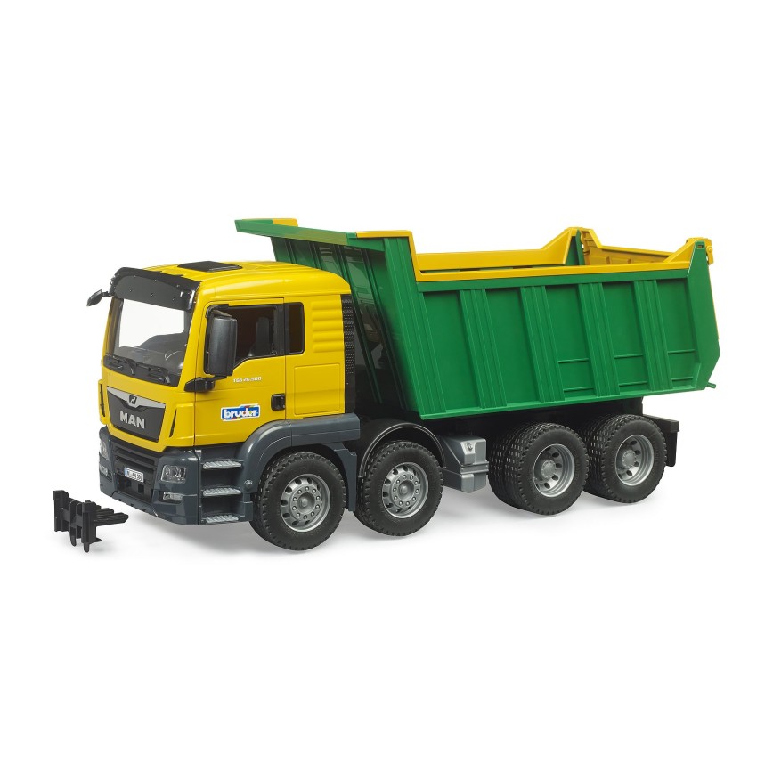 Bruder 03766 MAN TGS 26-500 Tipping Dump Truck Green Yellow - Scale 1:16