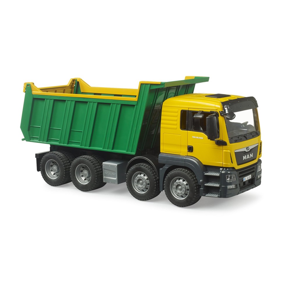 Bruder 03766 MAN TGS 26-500 Tipping Dump Truck Green Yellow - Scale 1:16