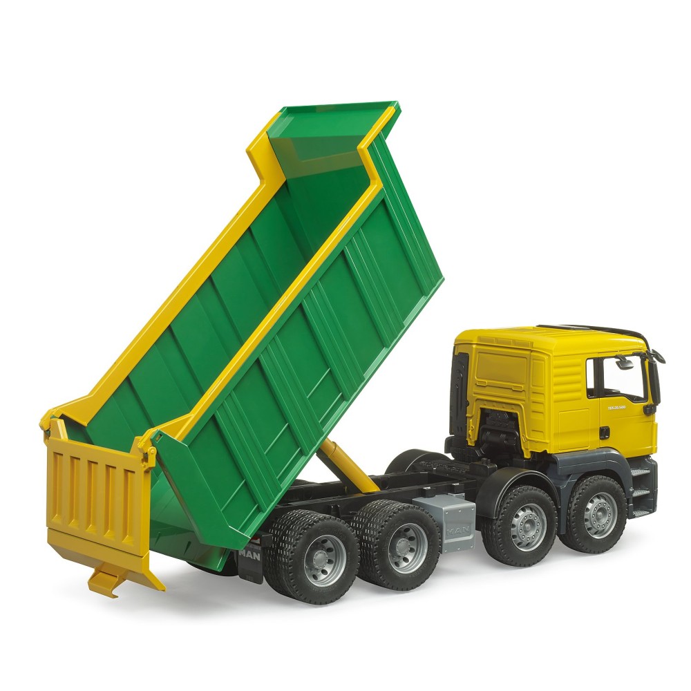 Bruder 03766 MAN TGS 26-500 Tipping Dump Truck Green Yellow - Scale 1:16