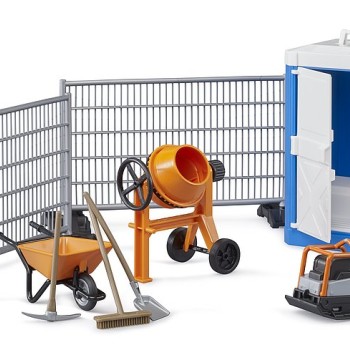 Bruder 62008 - bworld Construction Set with Mixer and Portable Toilette - Scale 1:16