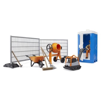 Bruder 62008 - bworld Construction Set with Mixer and Portable Toilette - Scale 1:16