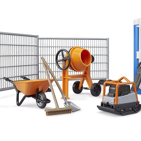 Bruder 62008 - bworld Construction Set with Mixer and Portable Toilette - Scale 1:16