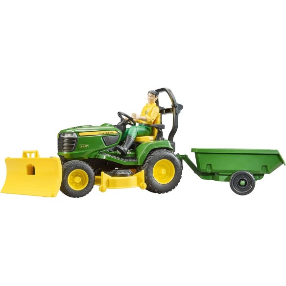 Bruder 62104 - John Deere X949 Lawn Mower Tractor With Trailer & Accessories - Scale 1:16