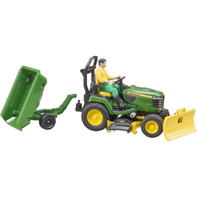 Bruder 62104 - John Deere X949 Lawn Mower Tractor With Trailer & Accessories - Scale 1:16