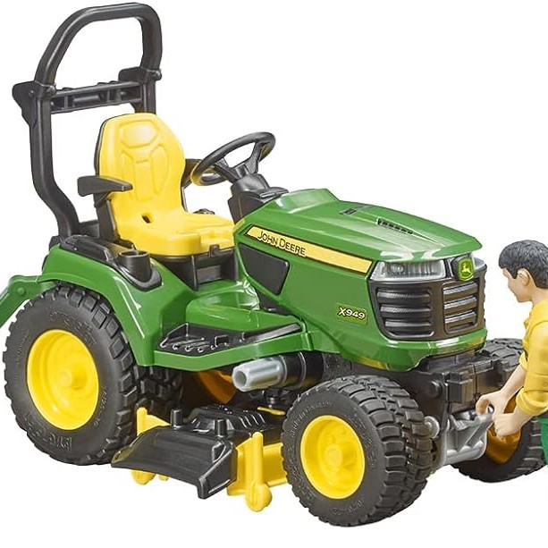 Bruder 62104 - John Deere X949 Lawn Mower Tractor With Trailer & Accessories - Scale 1:16