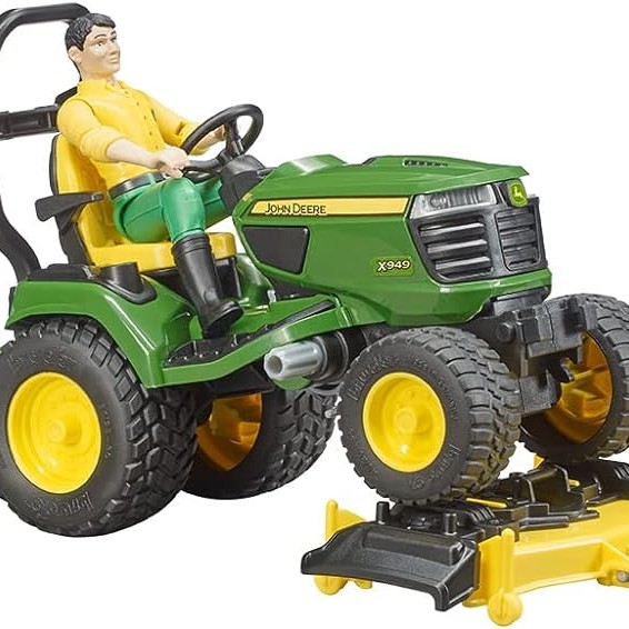 Bruder 62104 - John Deere X949 Lawn Mower Tractor With Trailer & Accessories - Scale 1:16