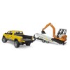 Bruder 02546 - Dodge RAM 2500 Truck Rental Service with Trailer & Mini Excavator - Scale 1:16 New 2025