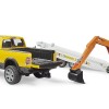 Bruder 02546 - Dodge RAM 2500 Truck Rental Service with Trailer & Mini Excavator - Scale 1:16 New 2025