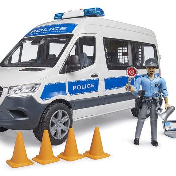 Bruder 02683 - Mercedes G3 Sprinter Police Van with Driver and Light & Sound - Scale 1:16 New Item 2025