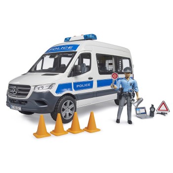 Bruder 02683 - Mercedes G3 Sprinter Police Van with Driver and Light & Sound - Scale 1:16 New Item 2025