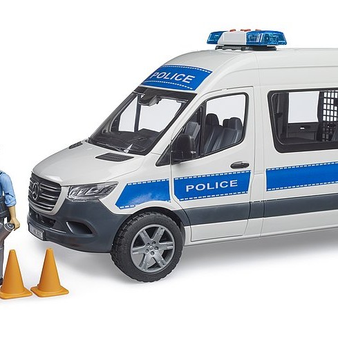 Bruder 02683 - Mercedes G3 Sprinter Police Van with Driver and Light & Sound - Scale 1:16 New Item 2025