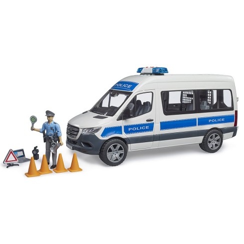 Bruder 02683 - Mercedes G3 Sprinter Police Van with Driver and Light & Sound - Scale 1:16 New Item 2025
