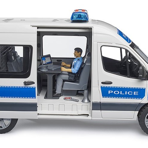 Bruder 02683 - Mercedes G3 Sprinter Police Van with Driver and Light & Sound - Scale 1:16 New Item 2025