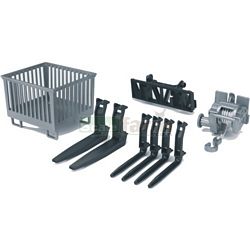 Bruder 02318 - Box-type Pallet, Winch and Forks for Frontloader - Scale 1:16