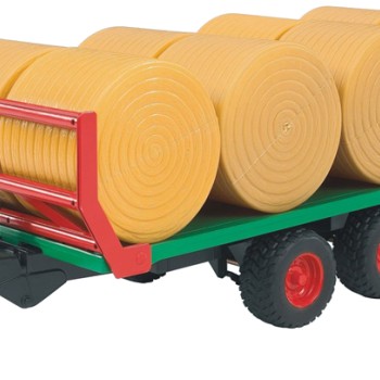 Bruder 02220 - Bale Transport Trailer with 8 Round Bales - Scale 1:16 