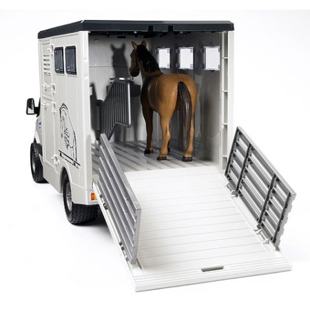 Bruder 02533 - Mercedes Benz Sprinter animal transporter and 1 horse - Scale 1:16