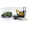 Bruder 02593 - Land Rover Defender with trailer, CAT Micro excavator 8010 CTS and Man - Scale 1:16