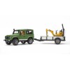 Bruder 02593 - Land Rover Defender with trailer, CAT Micro excavator 8010 CTS and Man - Scale 1:16