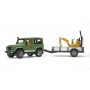 Bruder 02593 - Land Rover Defender with trailer, CAT Micro excavator 8010 CTS and Man - Scale 1:16