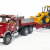 Bruder 02813 - MACK Granite Truck with Low Loader and JCB 4CX Backhoe Loader - Scale 1:16 